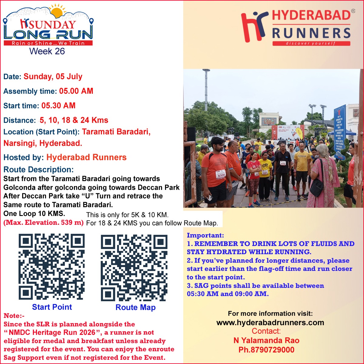 Sunday Long Run - Taramati Baradari, Narsingi, Hyderabad