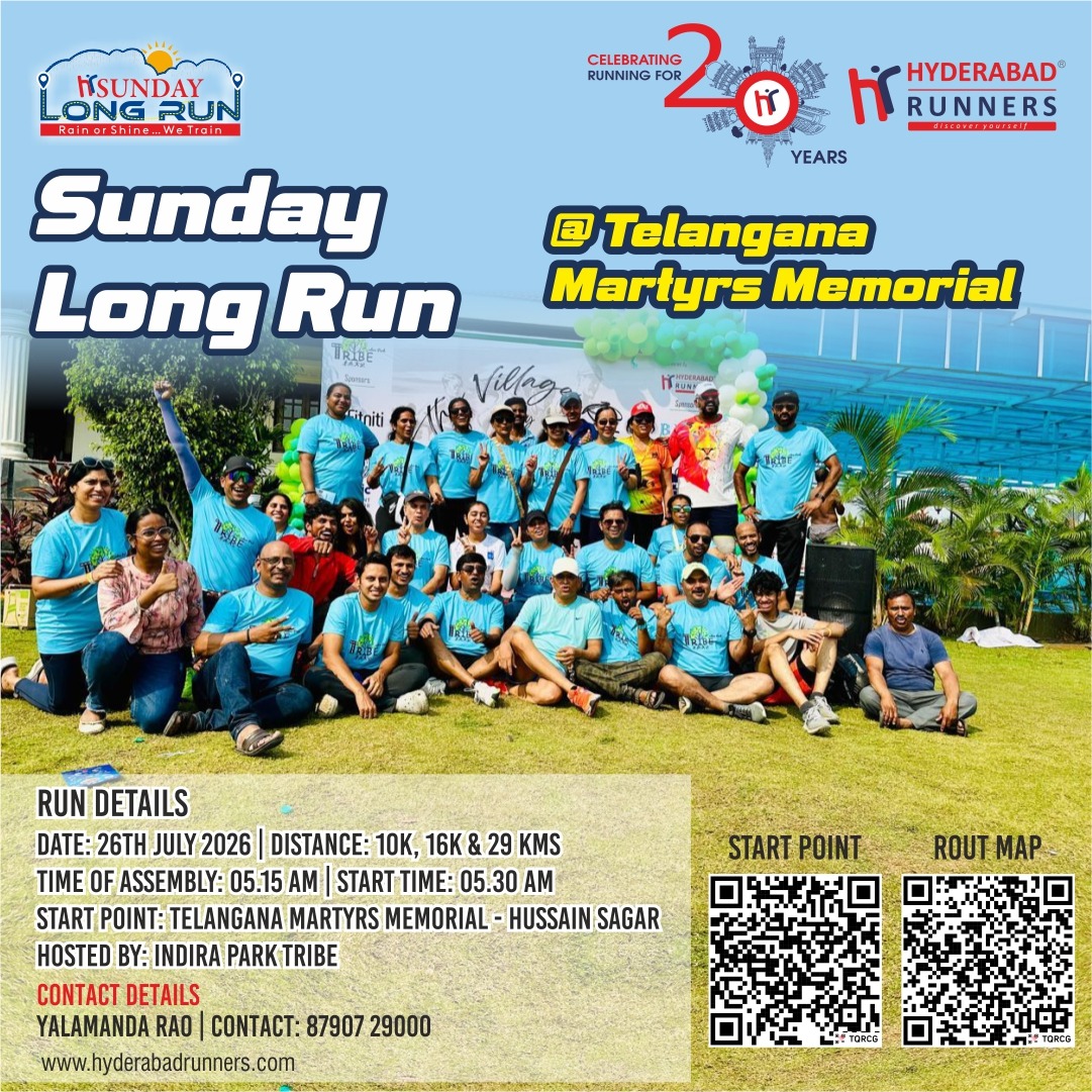 Sunday Long Run - Telangana Martyrs Memorial , Hussain Sagar.